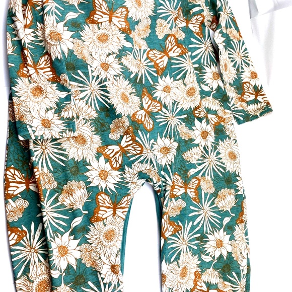 Baby One Piece Outfit Girls Size 24m Organic Cotton Long Sleeve Buttons Floral - Picture 6 of 6